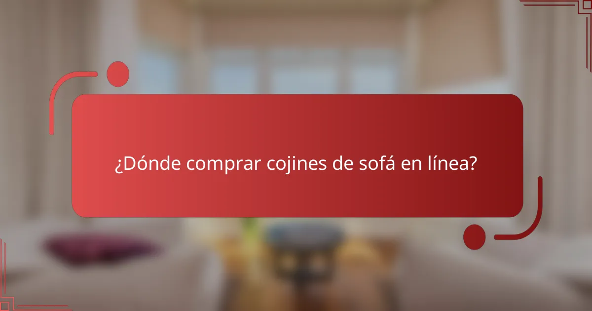 ¿Dónde comprar cojines de sofá en línea?